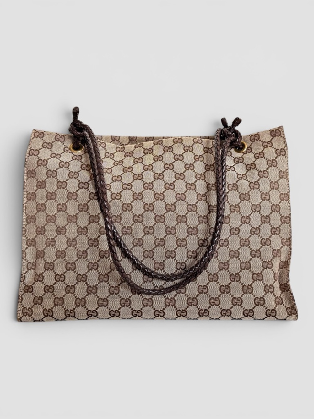 Gucci GG Canvas Braided Handle Tote - Picture 3 of 16
